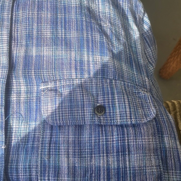 Madewell Button Down 2 Pocket Shirt in Blue Multi Size Medium - Picture 5 of 5